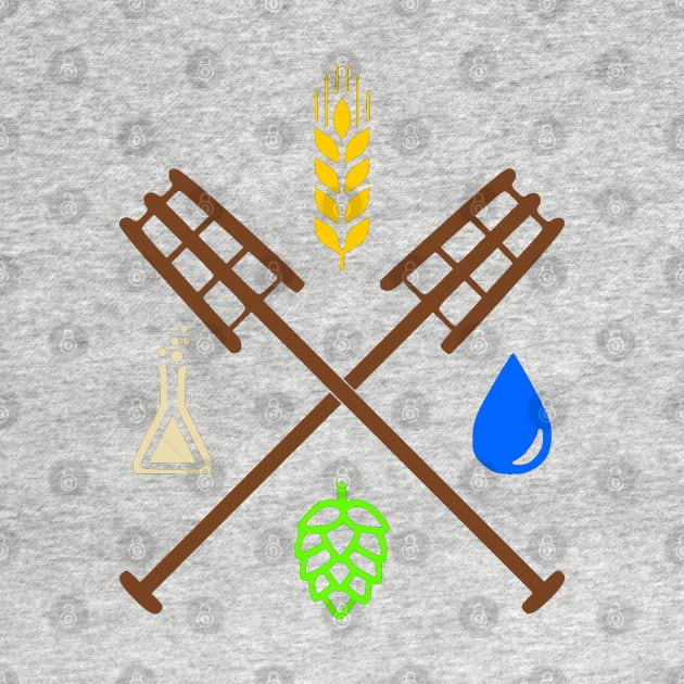 Beer Ingredients Dueling Paddles [Color] (No Outline) by PerzellBrewing